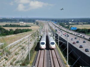 2 der Schnellfahrstrecke Köln-Rhein/der principal Eröffnung am 25.07.2002 do auf de Parallelfahrt do einer do bei de InterCityExpress 3-Züge (GELO 3 Baureihe 403) do anlässlich;